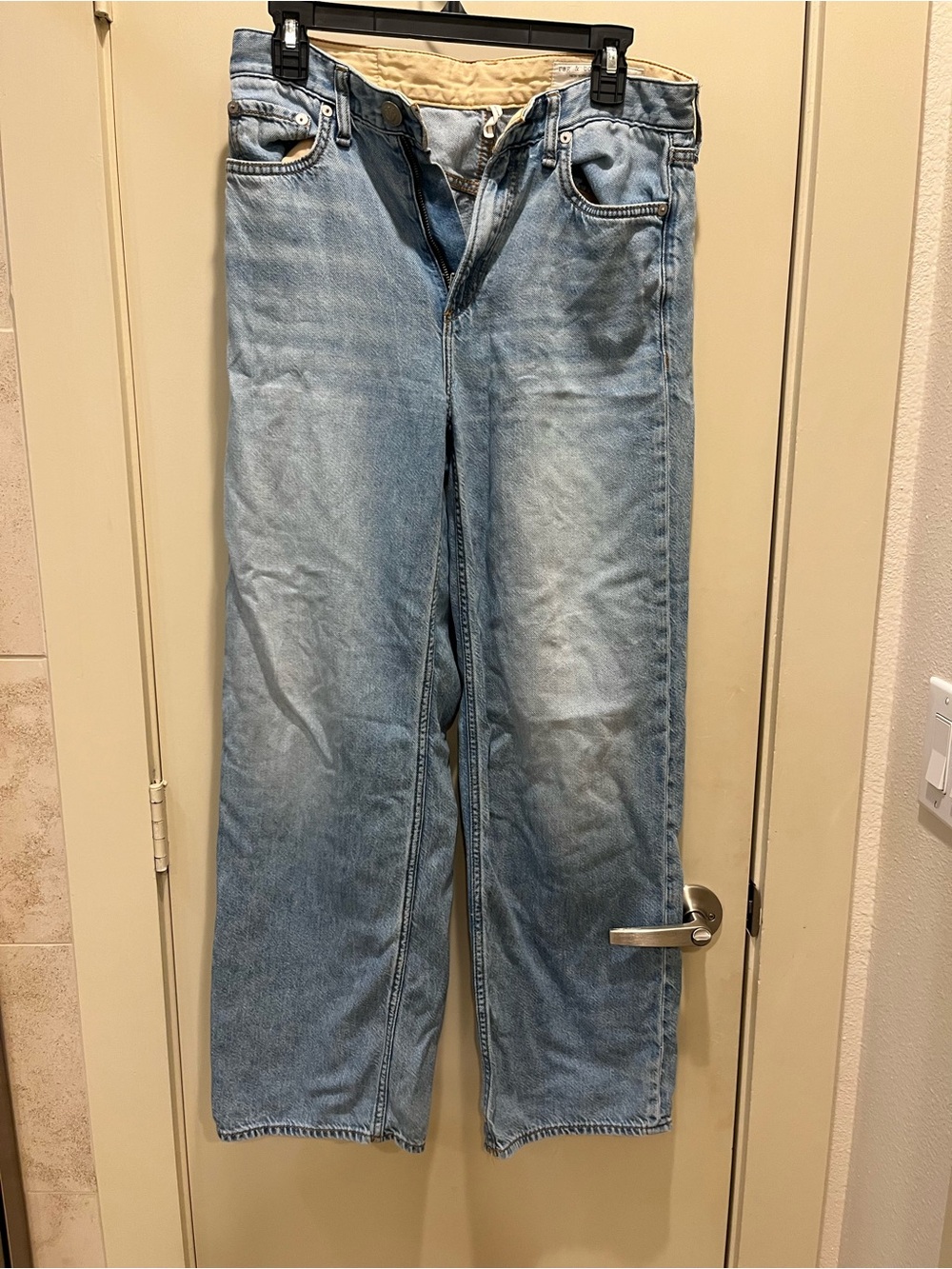 rag & bone Light Wash Wide Leg Jeans